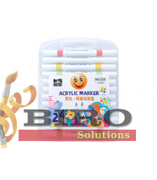 Marker Acrilic cu vârf dublu, 24 culori, cutie plastic, ML49-9